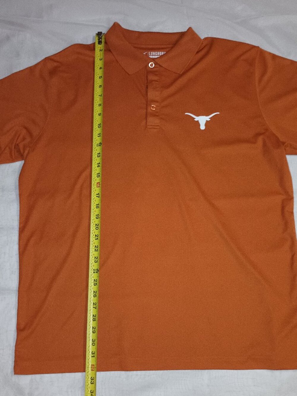 Texas Longhorns Orange Polyester Polo Shirt Mens X Large size Longhorn Apparel